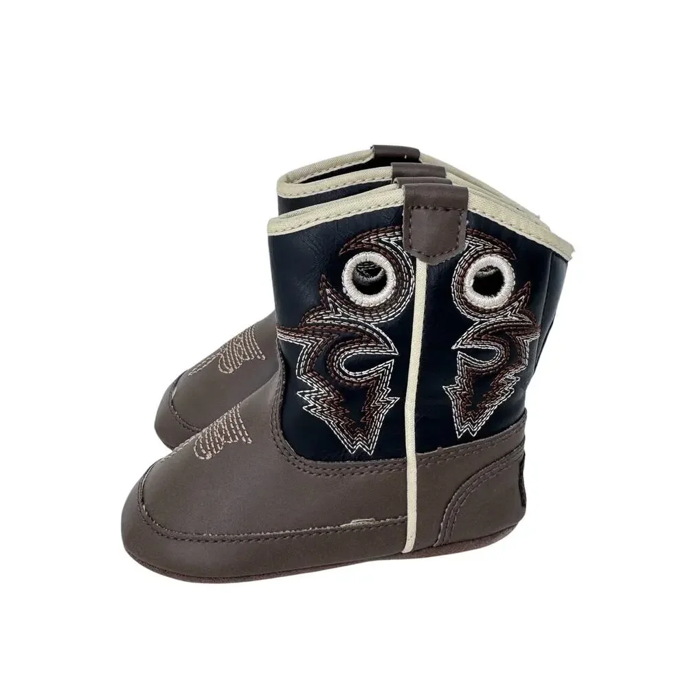 Twister M&F Western‎ Brown Infant Size 3 Mid Calf Cowboy Boots Soft Non Slip